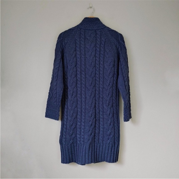 Long Aran cardigan — blue — size S - Picture 8 of 15